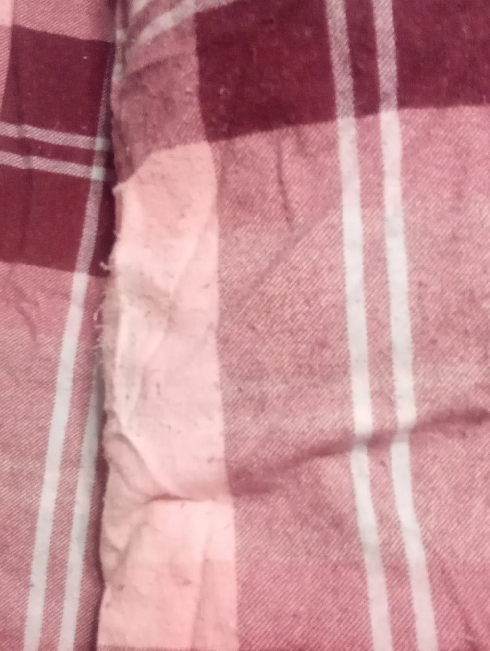 Plaid Pink and Maroon Flannel Sheet Set